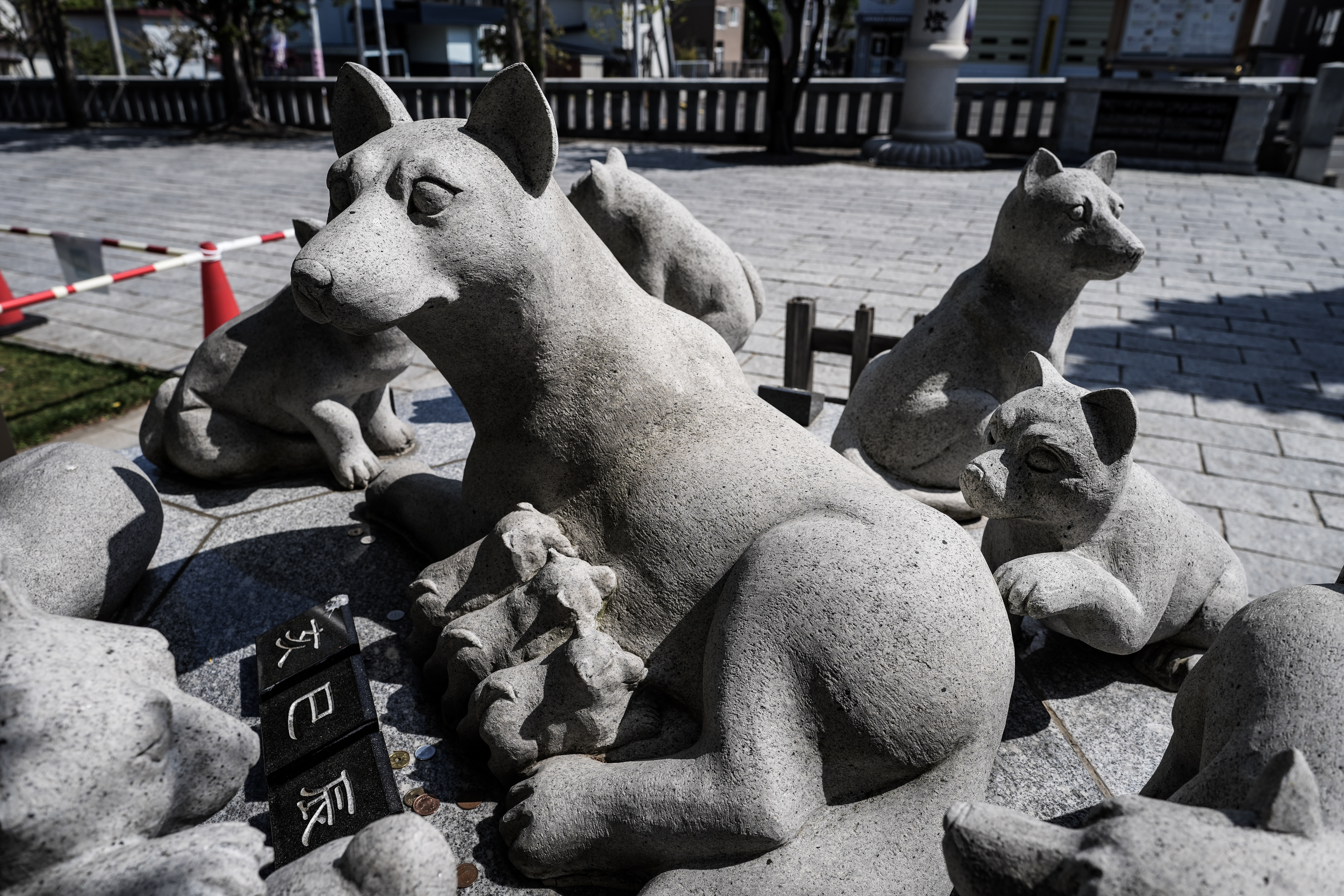 札幌の西野神社には、母犬を中心に十二支の子犬が並ぶ石像がある。
干支によって大小も表情も様々で、とてもかわいい。