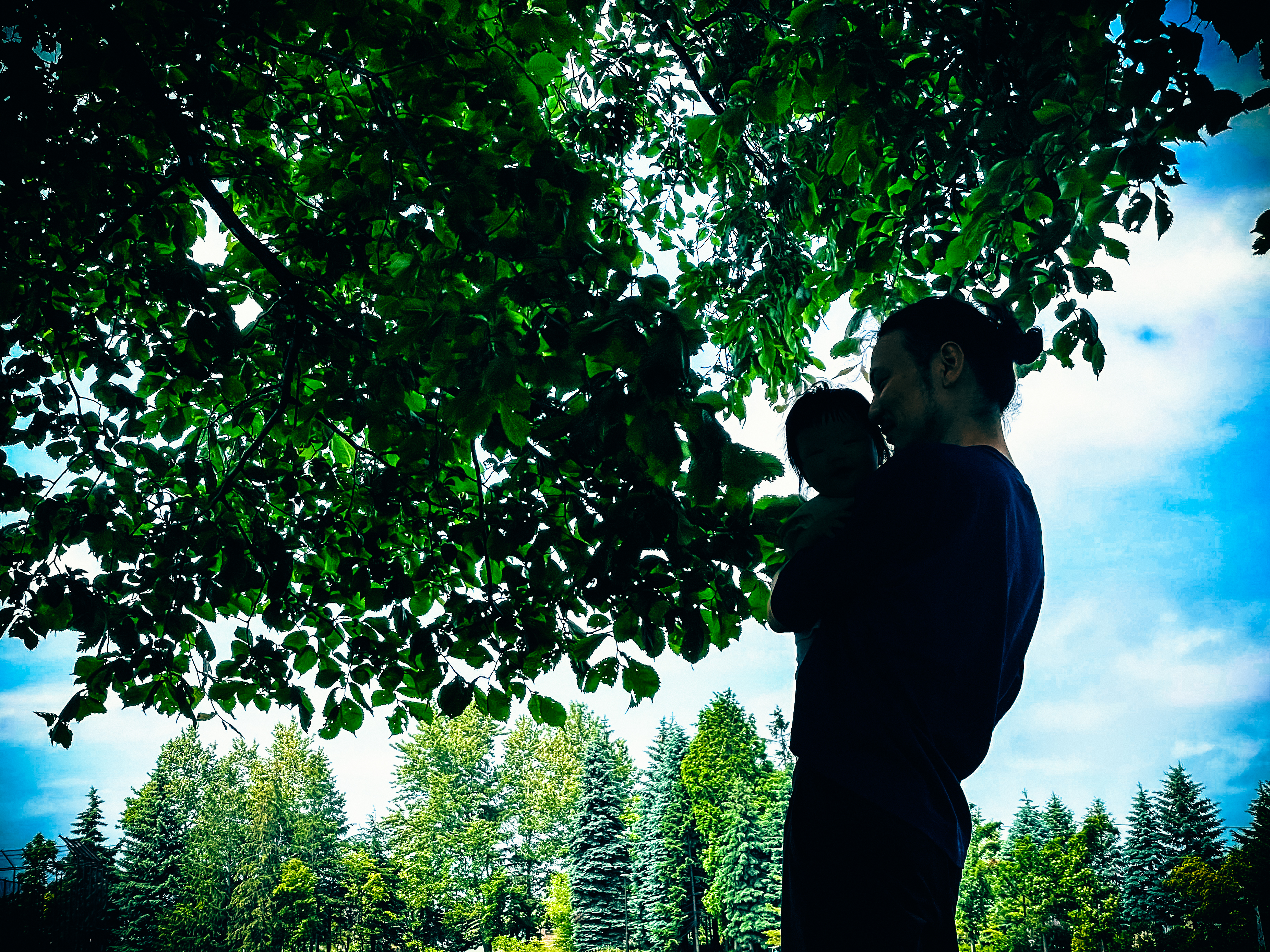 初めて子どもとマイカーと共に過ごす、夏の北海道、少し遠くの公園にて